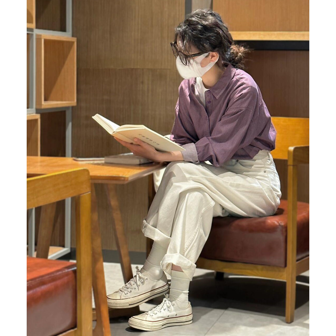 复古文艺秋新款衬衫休闲裤两件套