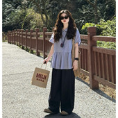 小众设计感绝美小衫 韩系文艺范短袖 上衣 新款 棉麻娃娃衫 衬衫 女夏季