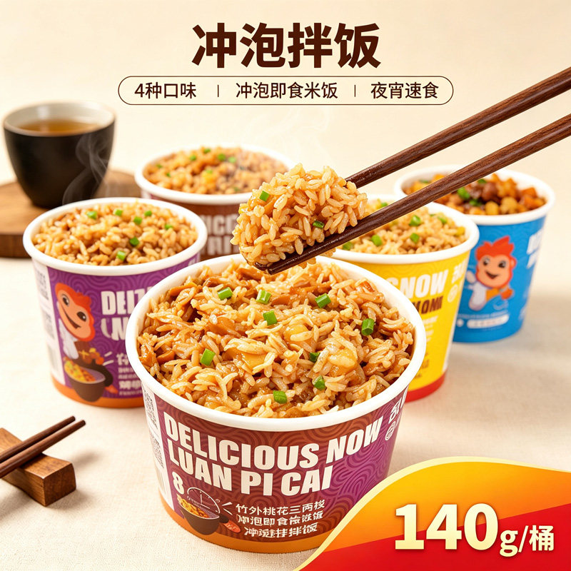 冲泡拌饭自热饭速食品方便米饭免蒸冲泡米饭懒人夜宵快餐加热即食