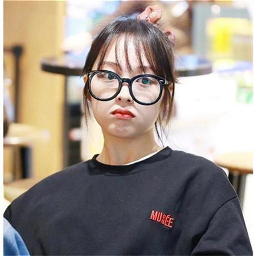 圆脸适合的日系黑框素颜神器眼镜显脸gi小平镜眼镜女