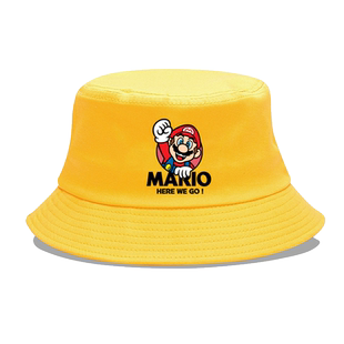 超级玛丽马里奥路易吉耀西卡通游戏周边户外新款男女儿童渔夫帽子