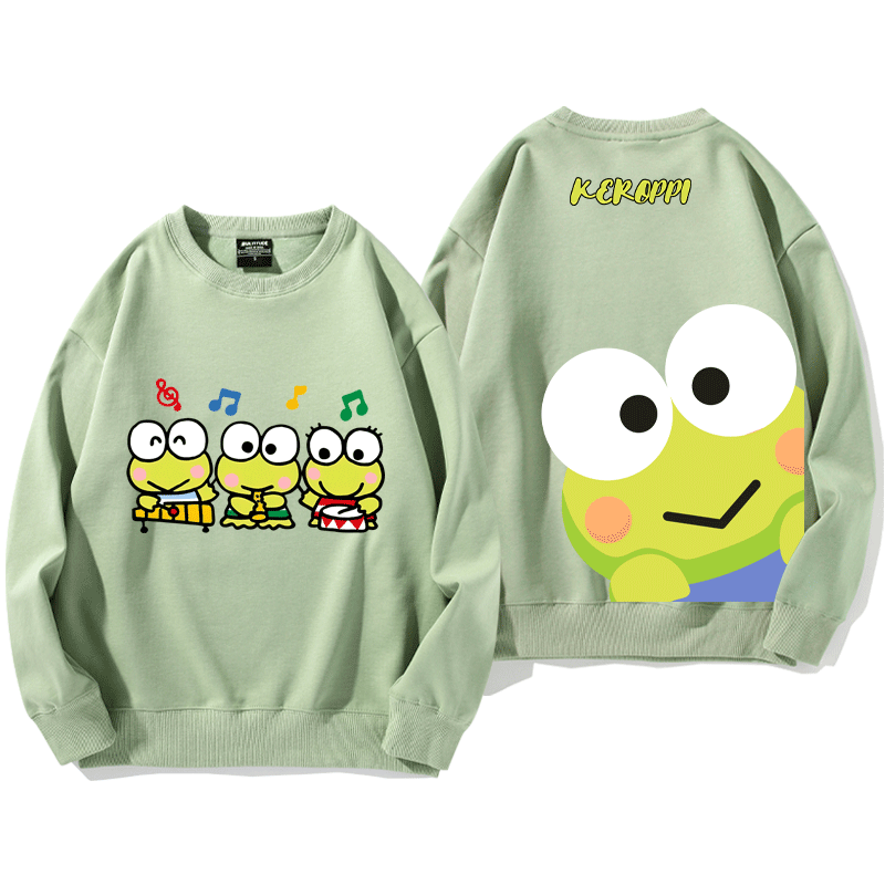大眼青蛙KEROPPI可洛比周边圆领卫衣男女学生百搭秋冬可爱上衣服