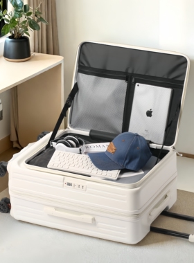 前开口行李箱女2025新款可扩展拉杆箱密码登机箱子旅行箱男大容量