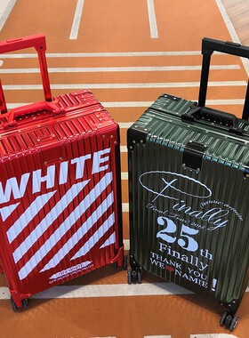全金属铝镁合金行李箱女24寸密码旅行商务定制企业LOGO图案拉杆箱