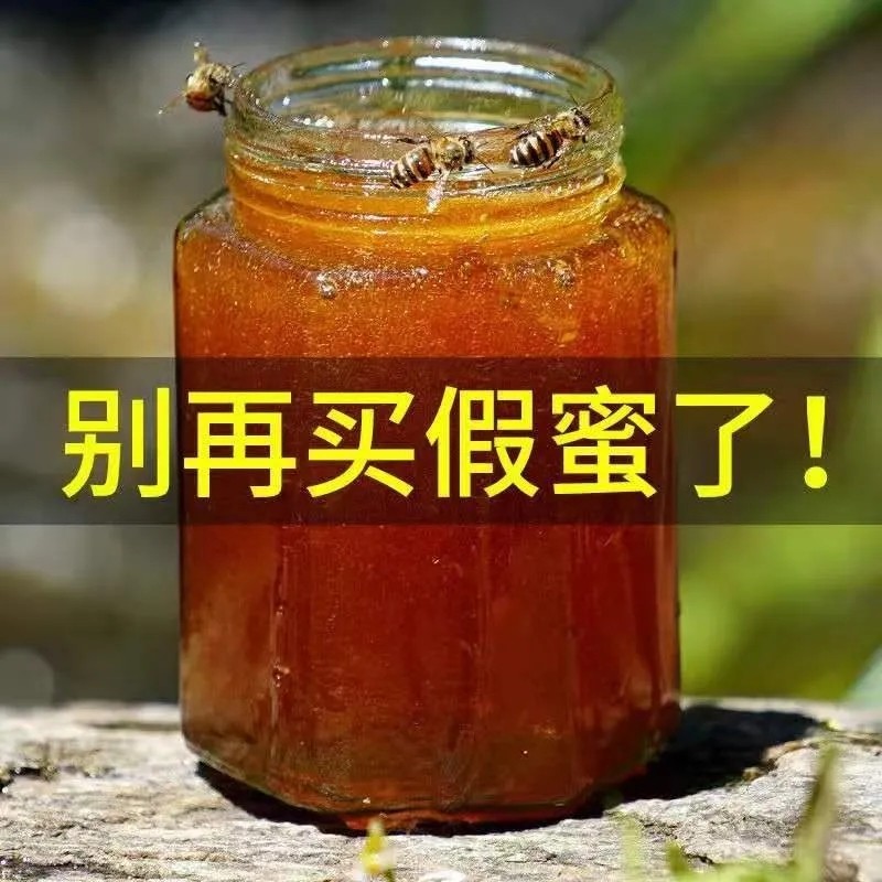 纯正天然土蜂蜜洋槐蜂巢蜜自产家养结晶百花蜜野生蜂糖玻璃瓶包装