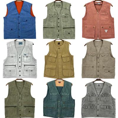 钓鱼马甲户外工装vintage日系