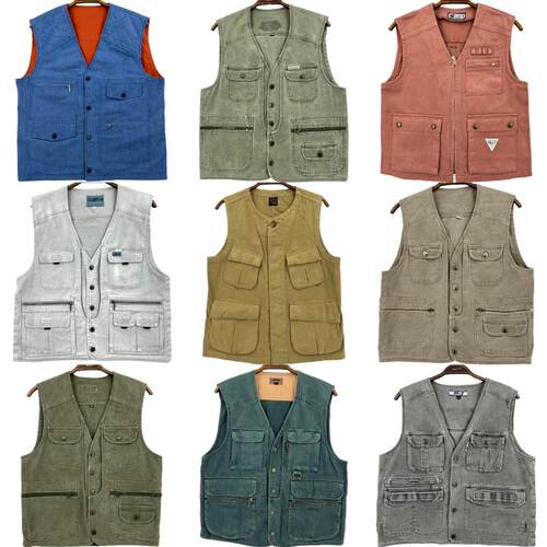 钓鱼马甲户外工装vintage日系