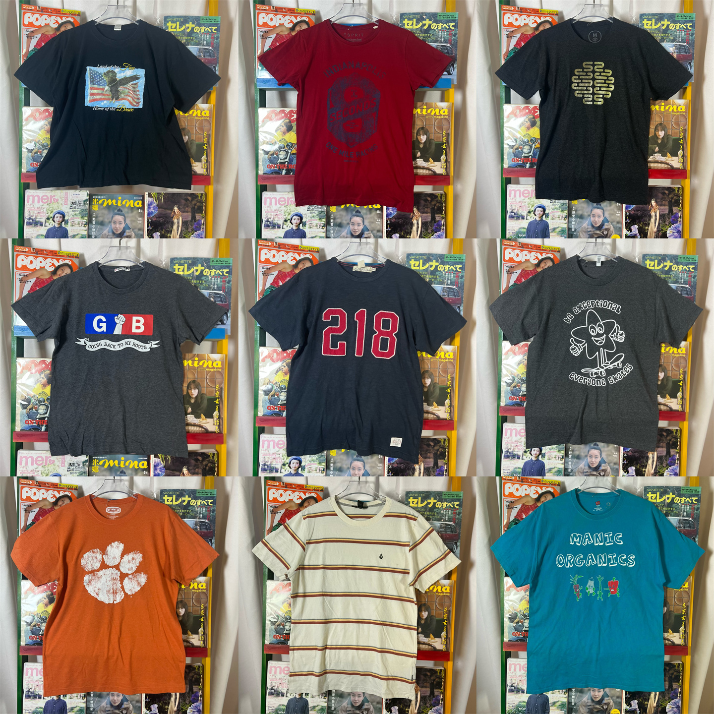 古着vintage做旧男女印花桶织T恤