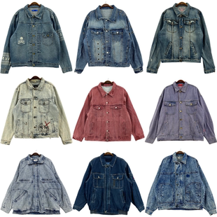 1113古着vintage外套港风复古阿美咔叽牛仔水洗做旧水洗长袖夹克