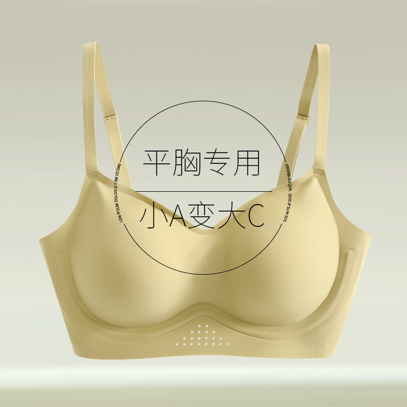 平胸专用小胸显大加厚隐形无痕内衣女2025新款美背聚拢无钢圈文胸