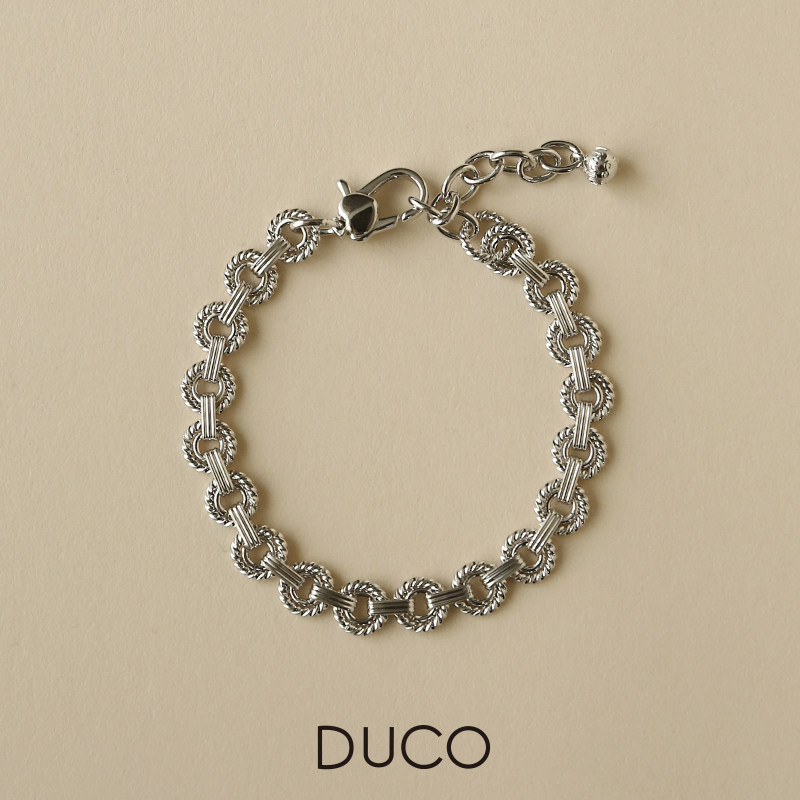 【明星同款】DUCO 水滴系列麻花圆片手链小众饰品高颜值手链