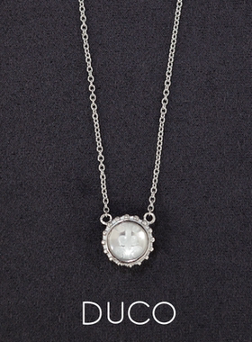 Fidiora系列琉璃纹理项链简约气质925银锁骨链