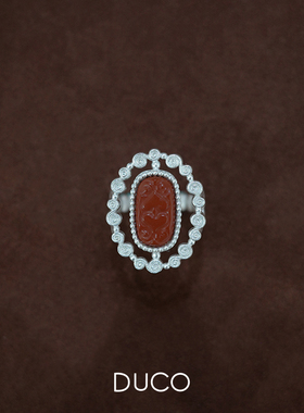 Amorflora系列S纹理花环戒指