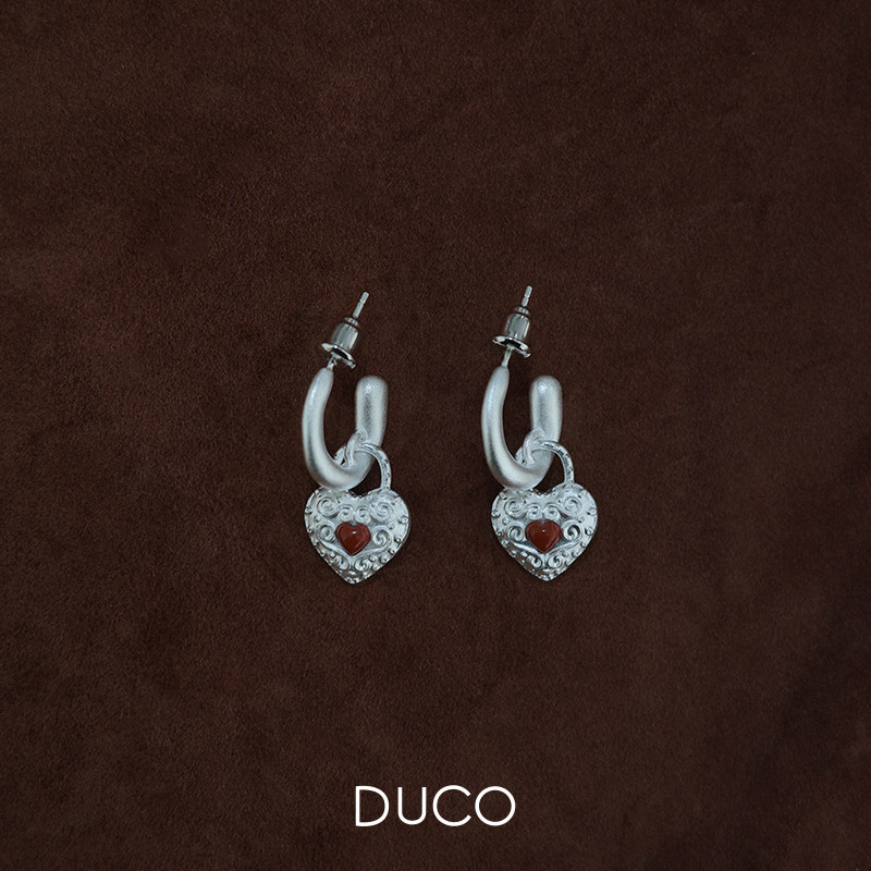 DUCO Amorflora系列爱心垂挂耳环小众设计气质高级感时尚【新品】