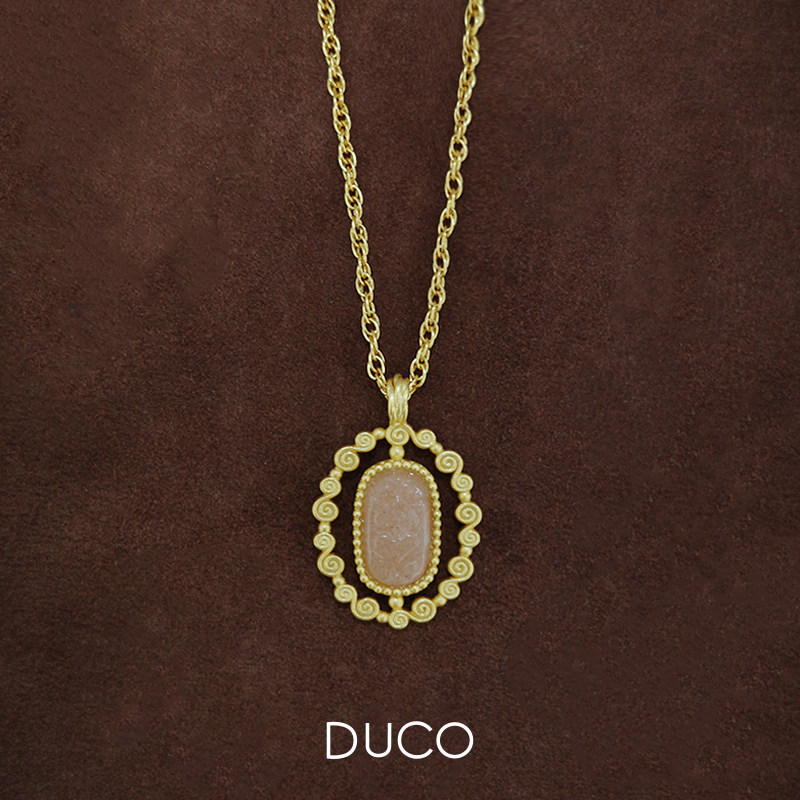 DUCO Amorflora系列藤蔓链条款S纹理花环镶嵌项链复古纹理时尚