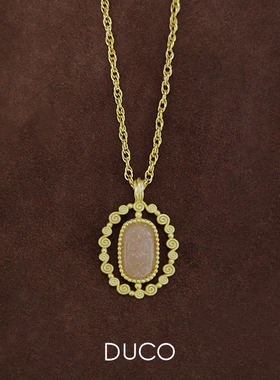 Amorflora系列藤蔓链条款S纹理花环镶嵌项链复古纹理时尚百搭