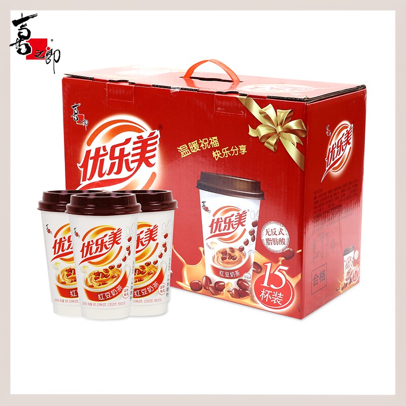 优乐美红豆奶茶15杯装含炼乳包速溶奶茶粉年货大礼包下午茶饮料