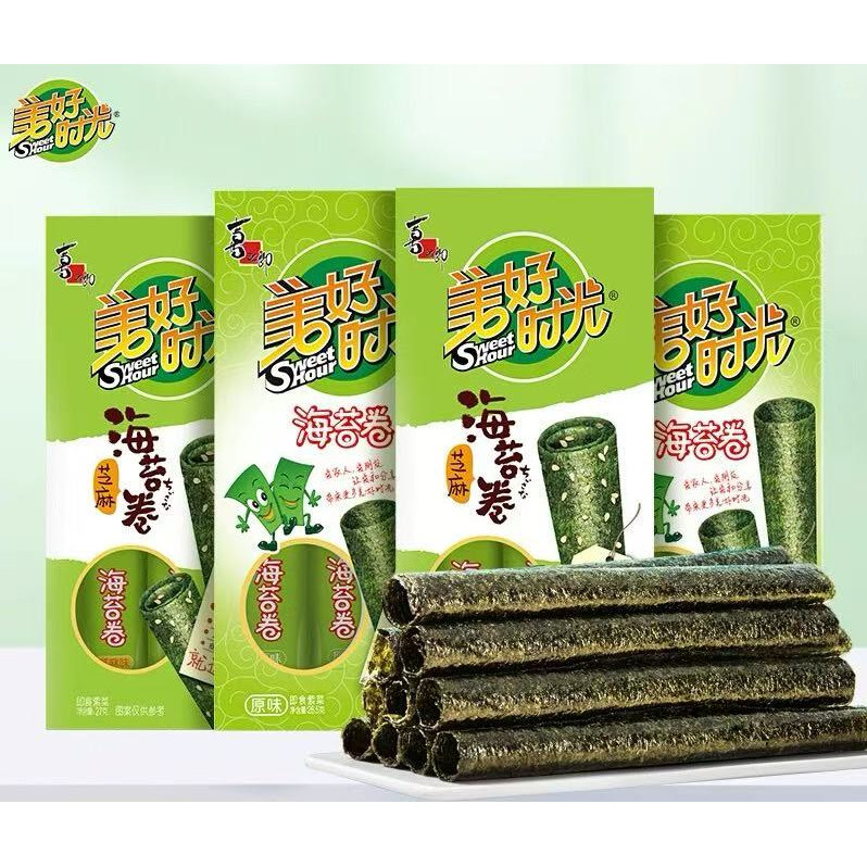 喜之郎美好时光海苔卷26.5g11g27g原味芝麻盒装即食紫菜儿童拌饭