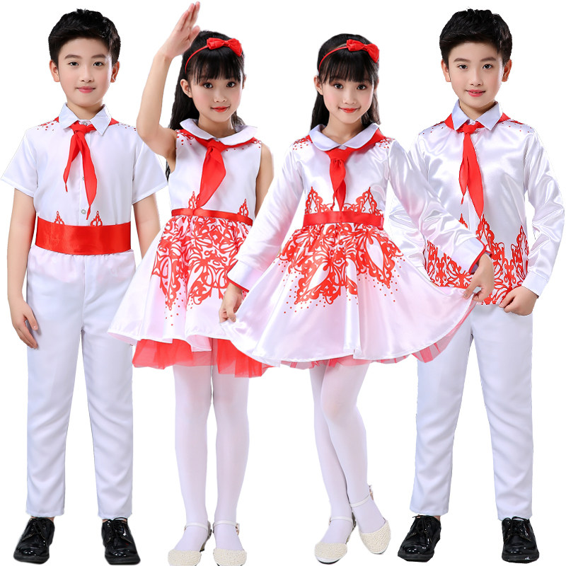 六一儿童合唱服中小学演出服闪亮的小红星男女童舞蹈诗朗诵表演服