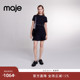 Outlets2024春秋女装 法式 时尚 Maje 黑色收腰显瘦短袖 针织连衣裙