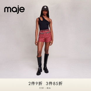 博主同款 Outlets女装 Maje 背心斜肩上衣MFPTS00738 时尚 修身