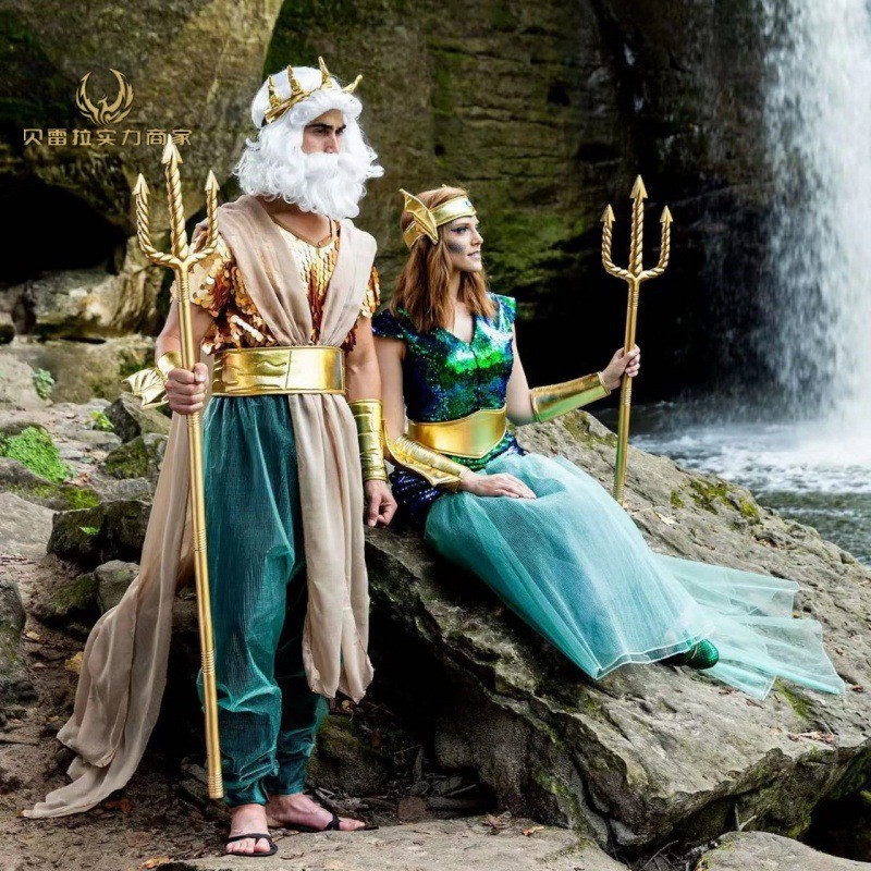 万圣节服装古希腊海神龙王海后美人鱼扮演服cos法老艳后舞台演出