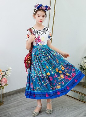 电影魔法满屋Encanto同款女童连衣裙cosplay女孩公主裙舞台表演服