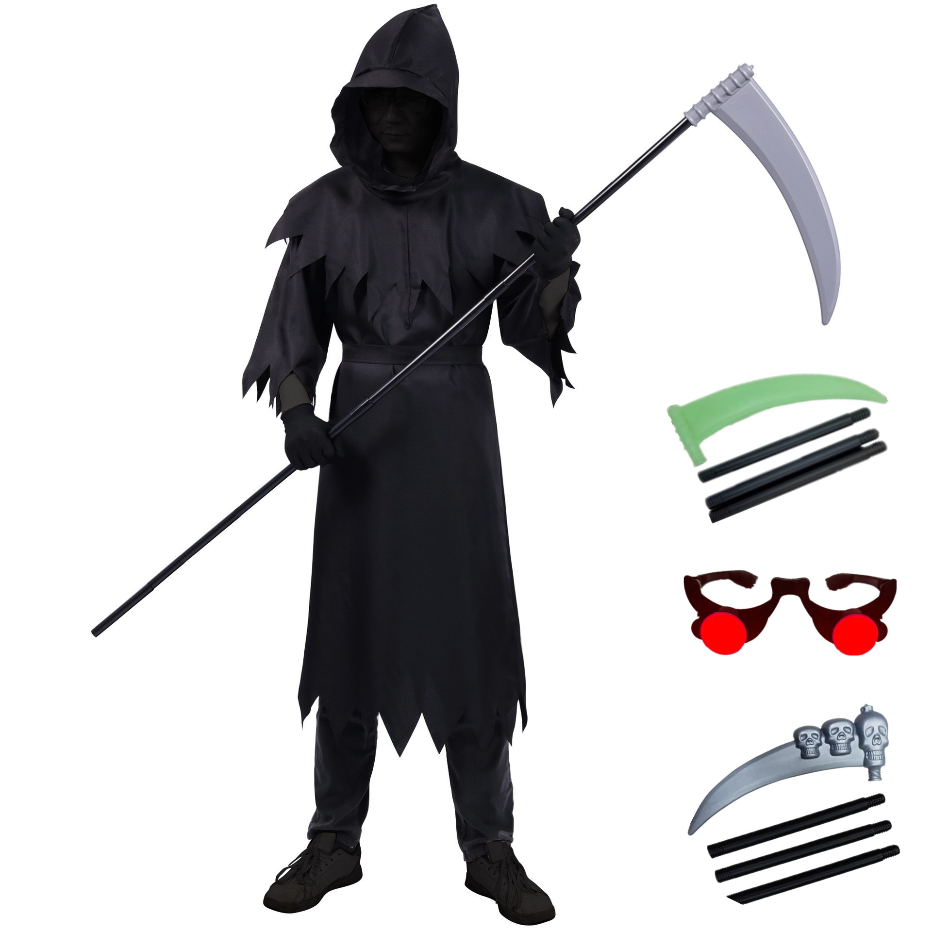 新万圣节镰刀怪黑暗使者幽灵服装成人儿童cos恐怖死神吸血鬼装扮