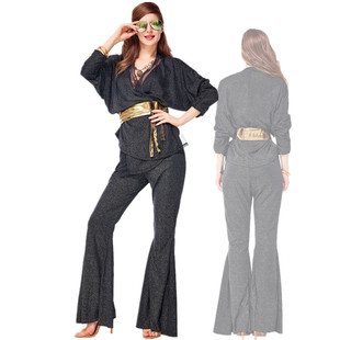 复古70年代嬉皮士服装Hippie迪斯科港风嘻哈夜店酒吧万圣节演出服