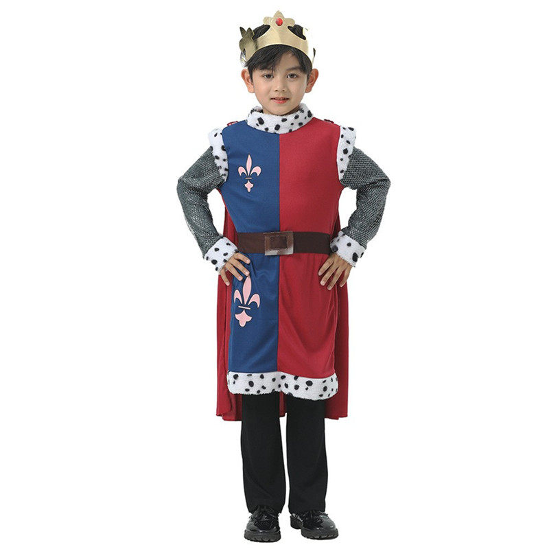 万圣节服装中世纪国王骑士衣服 儿童六一舞台表演欧洲复古宫廷装