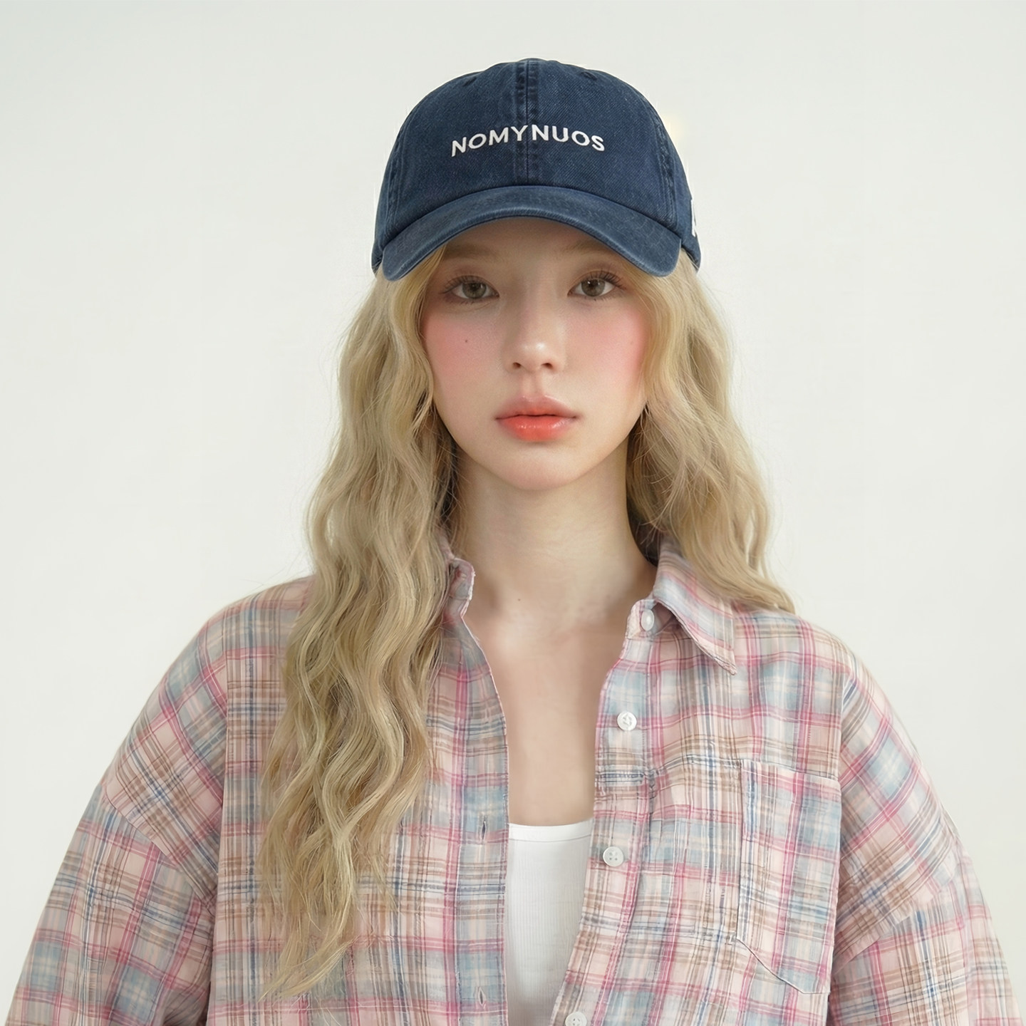 美式复古藏青色棒球帽子女2026春夏新款撞色字母全棉鸭舌帽防晒帽