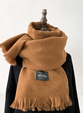 韩版ins仿羊绒围巾女冬季2024新款长款围脖披肩一体保暖学生护颈