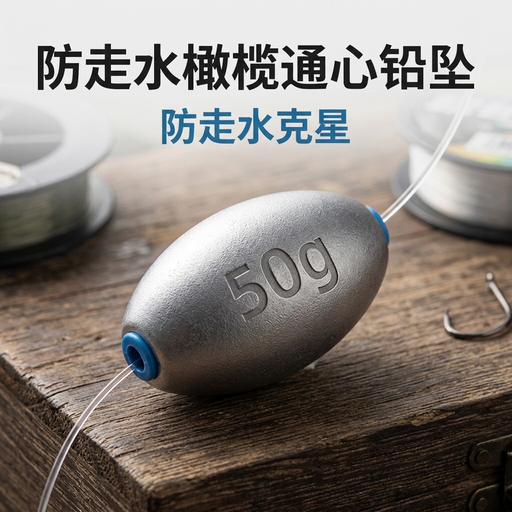 防走水橄榄通心铅坠路亚抛竿远投塑心不伤线防挂底钓鱼专用空心铅