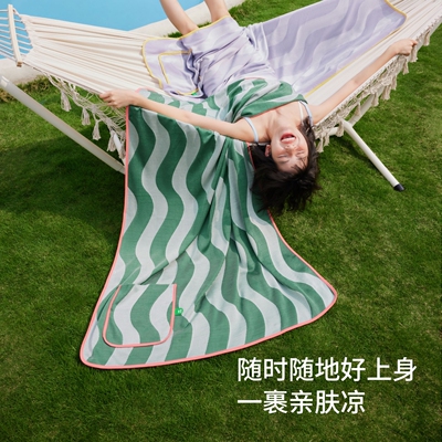 躺岛瓜瓜凉感毯便携一裹亲肤冰感