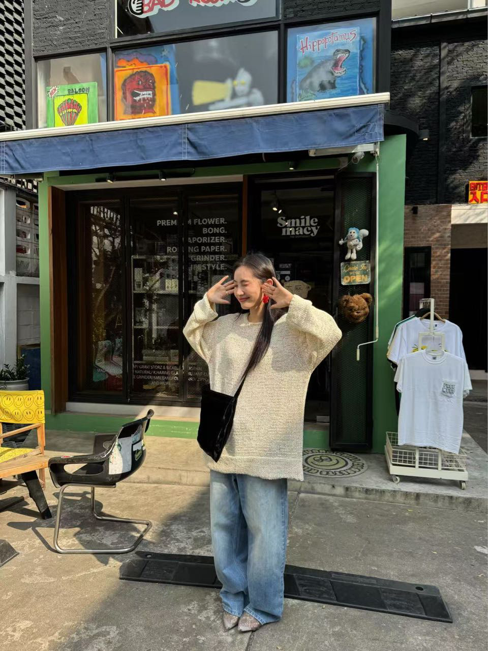 INchooseu笑笑家女阔腿牛仔裤