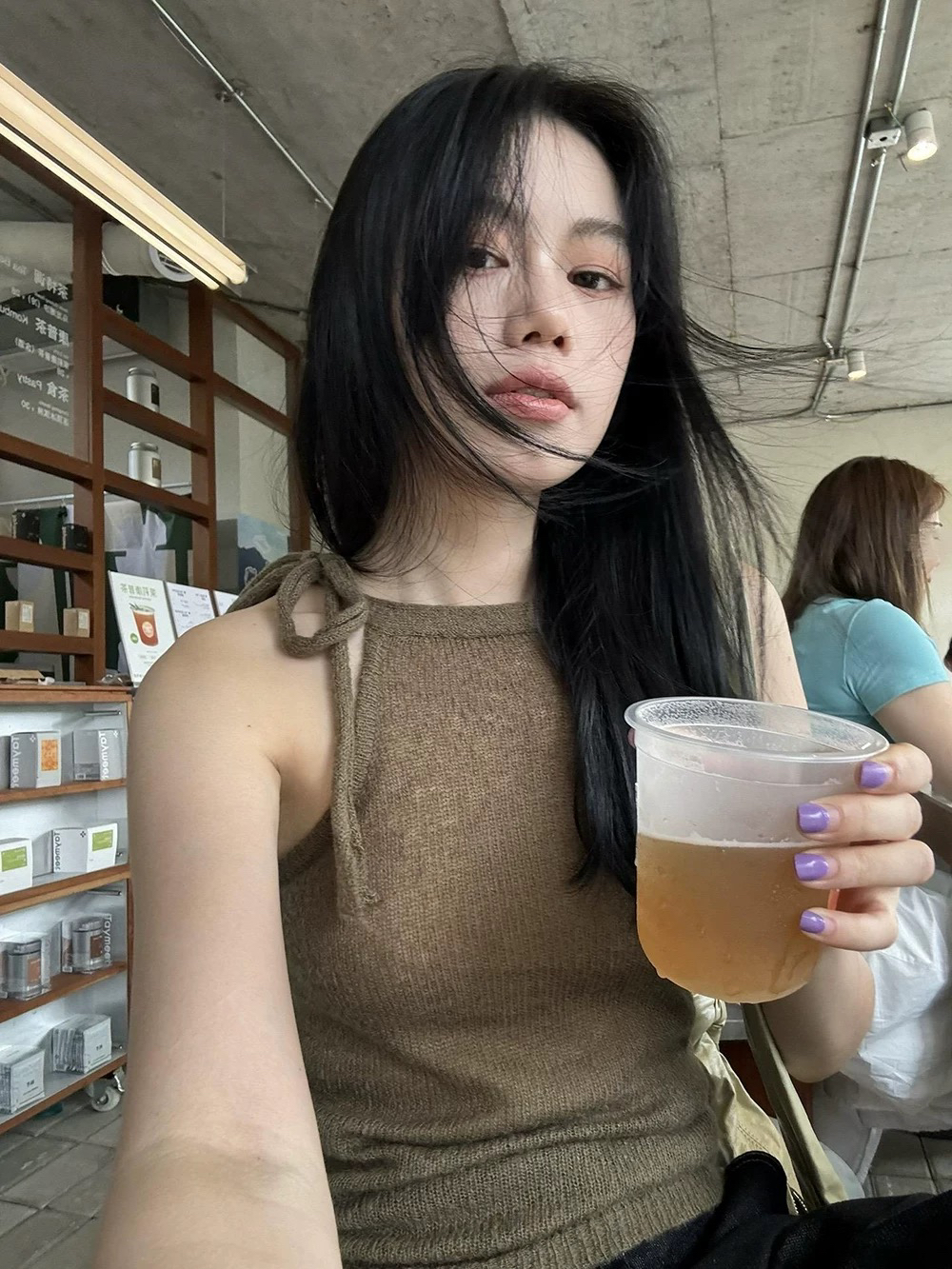 绑带笑笑家笑笑家针织上衣