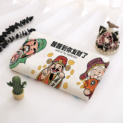 财神驾到乳胶枕套牛奶绒家用记忆枕头套40x60橡胶枕专用儿童枕套