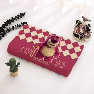 可爱草莓熊乳胶枕套牛奶绒家用记忆枕头套橡胶枕专用枕套可定制