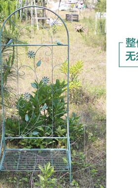 美式做旧铁线莲爬藤花架铁艺网格屏风蔷薇支架欧式户外庭院园艺