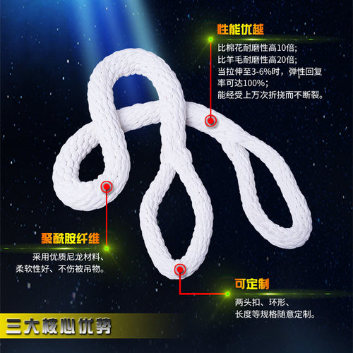 包邮圆形尼龙吊装带双扣环形吊绳吊车起重吊装工具安全绳1吨2吨