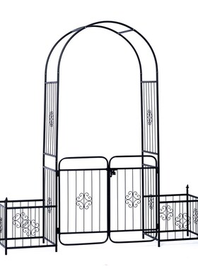铁艺拱门攀爬支架落地花架花园隔断月季铁线莲爬藤架阳台拱形装饰