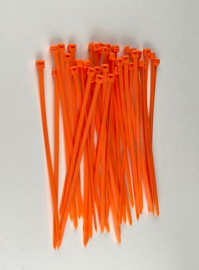 橙色/桔色/桔红色尼龙扎带橘色彩色塑料扎带3*100 4200 绑带