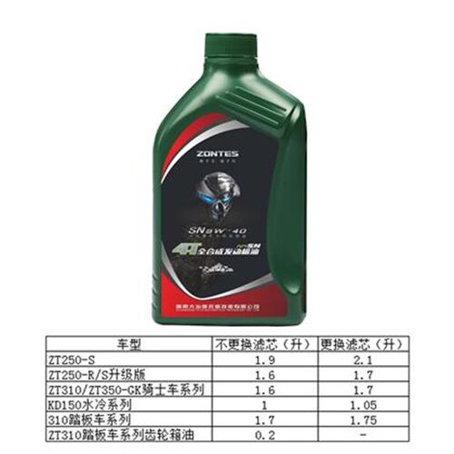 升仕ZT350-VX/V/X/T/R/GK/S全合成SN5W-40空气滤芯机滤清器机油格