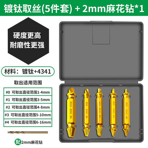 滑牙生锈断头螺丝取出器取短头螺丝工具取丝器反丝滑丝断丝取出器