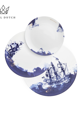 RoyalDutch皇家荷兰海上马车夫骨瓷餐盘甜品盘餐具家用乔迁礼物
