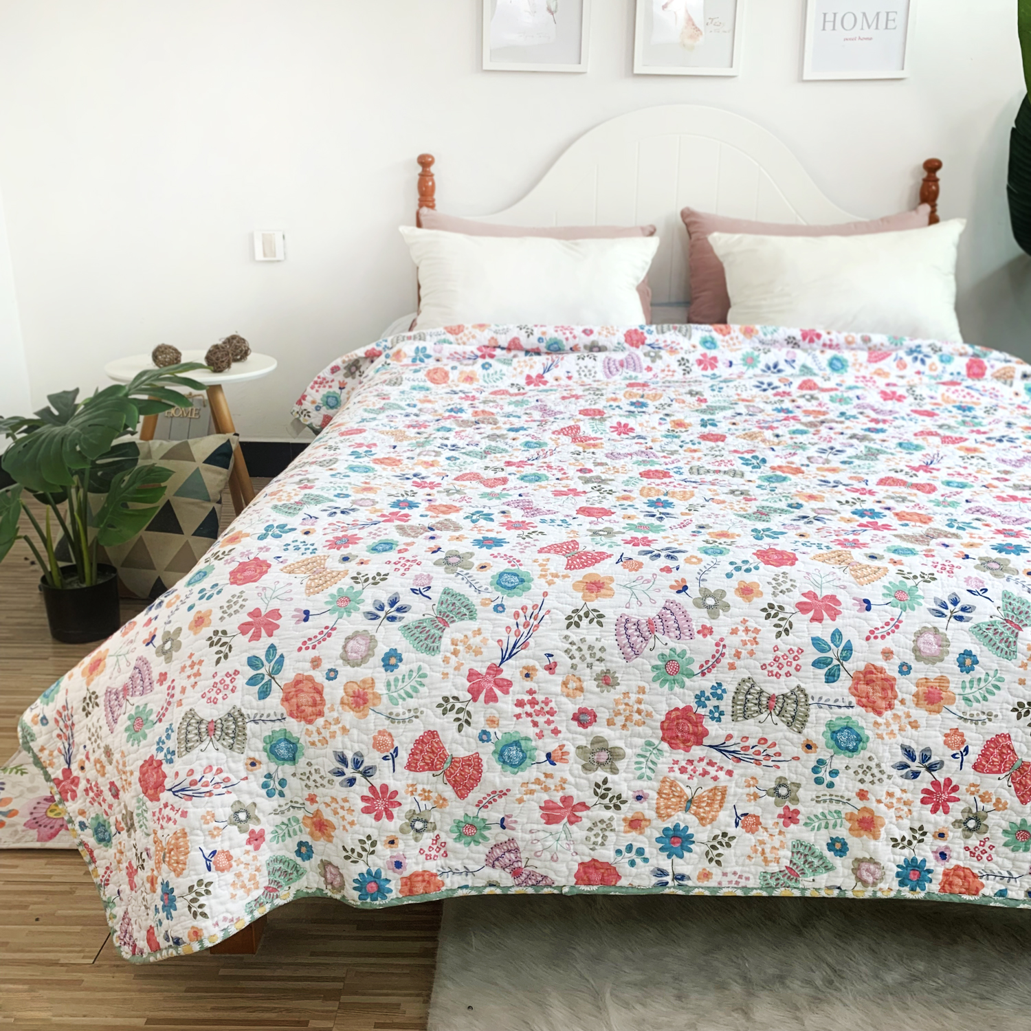 欧美全棉床盖绗缝被双人冬季被