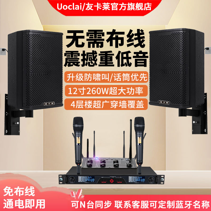 12寸壁挂音响无线蓝牙会议室专用舞蹈健身房酒吧教室音箱组合套装