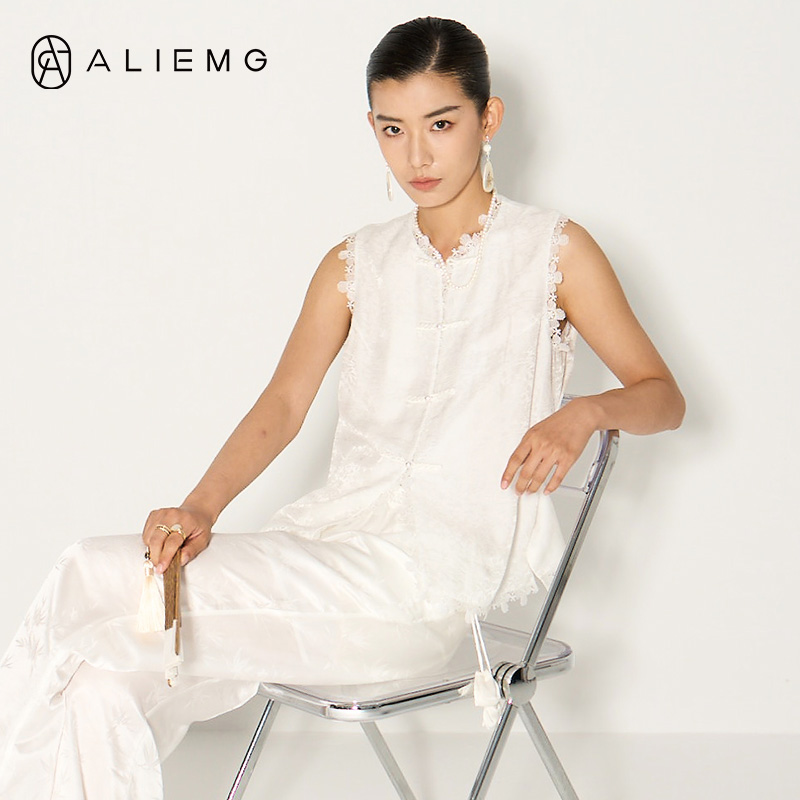 2024桑蚕丝马夹新中式