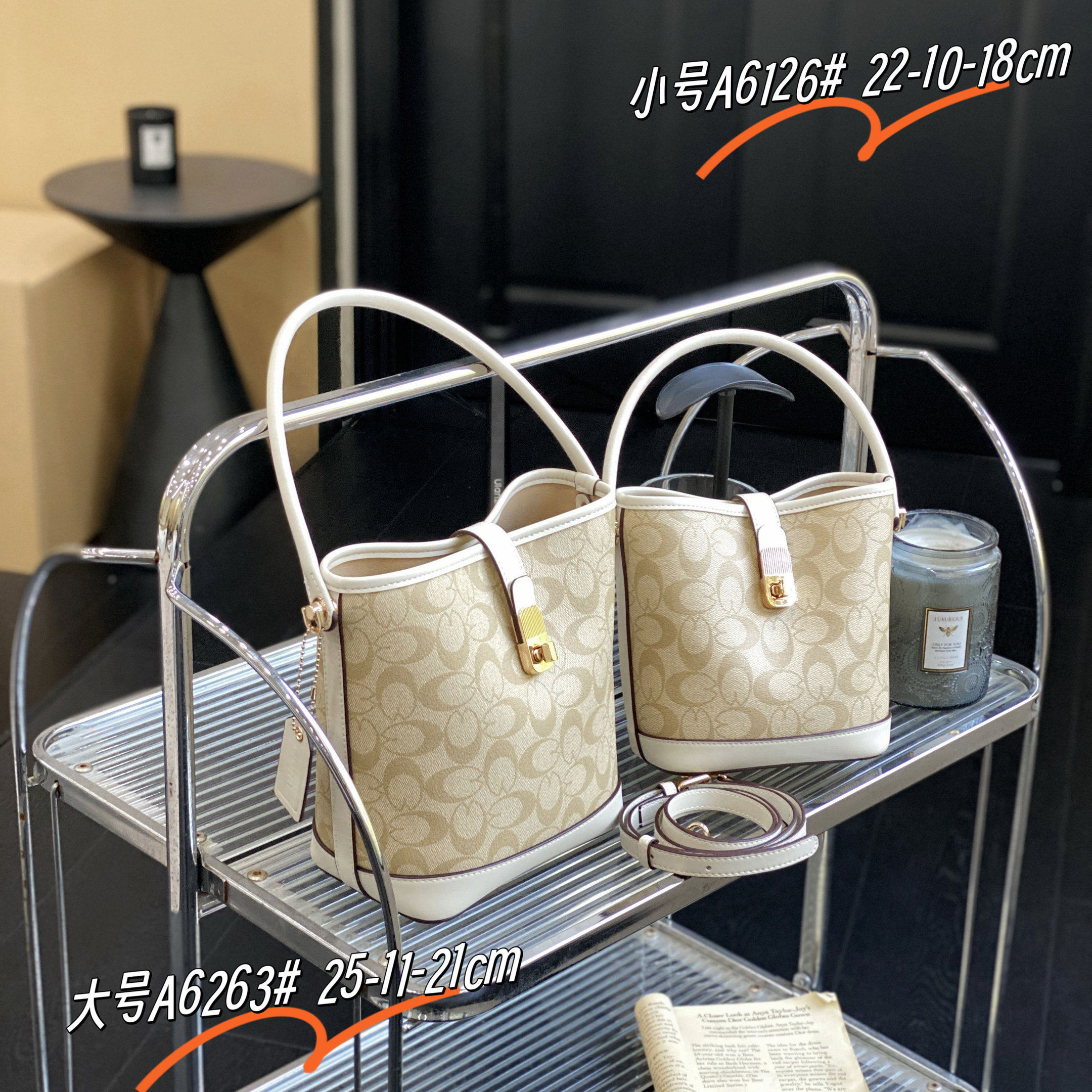 香港潮牌老花女包2026新款开口笑水桶包女轻奢大容量简约休闲手提