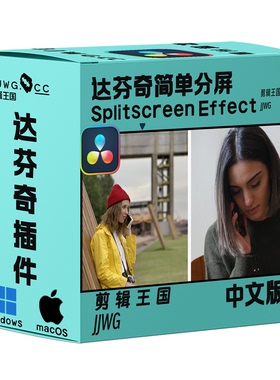 达芬奇分屏插件画面一分二效果Splitscreen Effect中文版WIN MAC